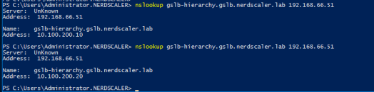 Cascaded Hierarchical GSLB: American Client Result